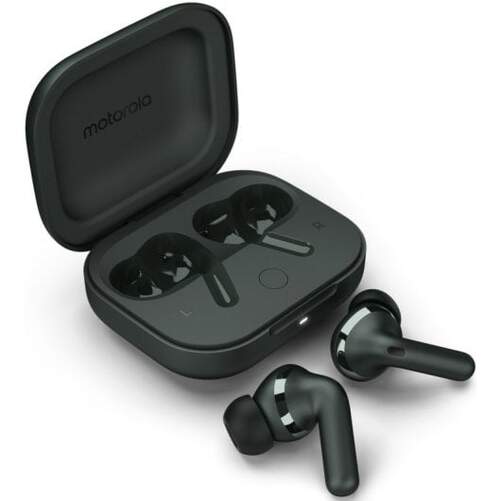 Auriculares Motorola Buds+ Forest Grey - 30 hr autonomía, botones de control, verde oscuro