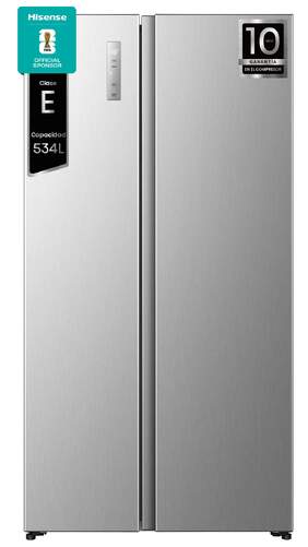 Frigor&iacute;fico Americano Hisense RS3P538NAIE - 179x91 cm, 534 L, No Frost, Clase E, Kitchen Fit, Inox