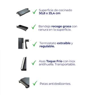 ASADORA JATA JEGR1245 2200W 50,8X25,4CM