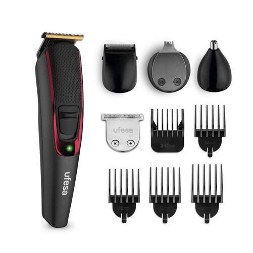 Cortapelo Ufesa GK6950 - Cuchilla 38 mm, Autonomía 120 min, Negro, Rojo