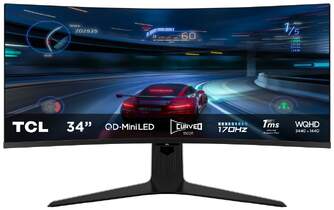 MONITOR TCL 34%%%quot; 34R83Q CURVED MINILED 170HZ 4K