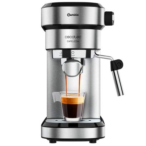 Cafetera Cecotec Cafelizzia 790 Steel - 1350W, 20 Bares, Vaporizador, Depósito 1.2L, Thermoblock