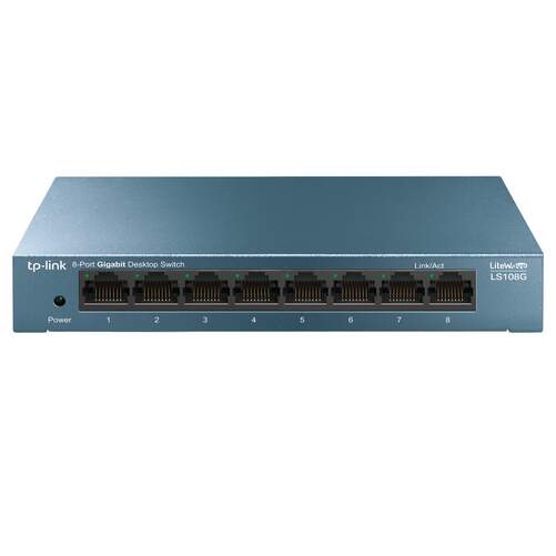 Switch Sobremesa Tp-link LS180G - 8 Puertos RJ-45, Gigabit 10/100/1000Mbps, con interruptores