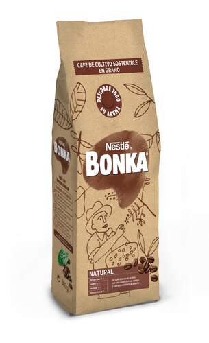 Café en Grano Bonka Natural - 500gr, Cultivo Sostenible, Tueste Natural