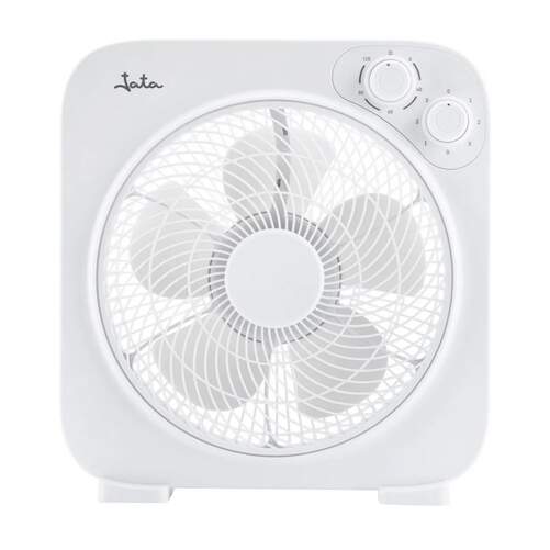Ventilador Box Jata JVVS3116 - 45 W, 34X36 cm, 3 velocidades, 5 aspas, temporizador, blanco