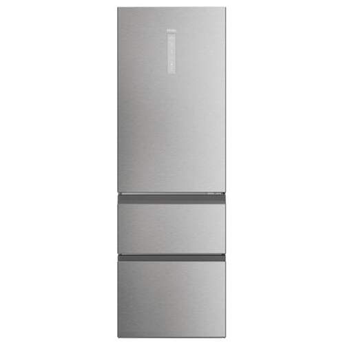 Frigor&iacute;fico Combi Haier HTW3618ENMG - 185 x 60 cm, 360 L, No Frost, 3 puertas, Clase E, Inox