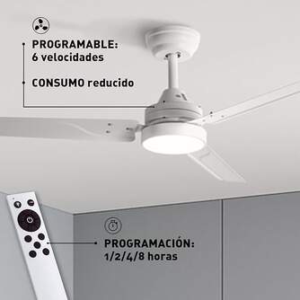 VENTILADOR TECHO JATA JVTE4233 106CM LED 3A DC BCO