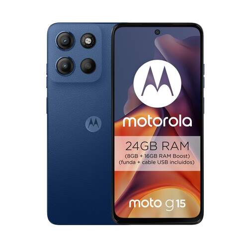 Motorola Moto G15 8/512 GB Azul Oscuro- 6,72", Helio G81, Android 15, 5200 mAh, 50/5 MP