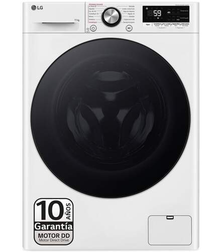 LG F4WR7011AGW Lavadora 11kg Clase A-10% - 1400r, TurboWash, Vapor+, Inverter, 14 Programas, WiFi