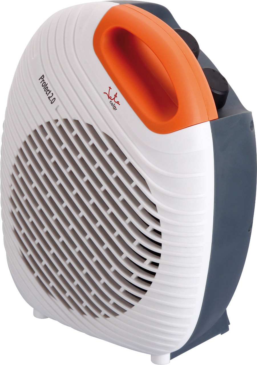 Termoventilador Vertical Jata tv64 2000w 2 potencias regulable 2000 calefactor protect 2.0 3 intensidades de calor gris naranja color blanco ventil con sistema seguridad 1000w2000w termostato ajustable. y calentamiento 2.000