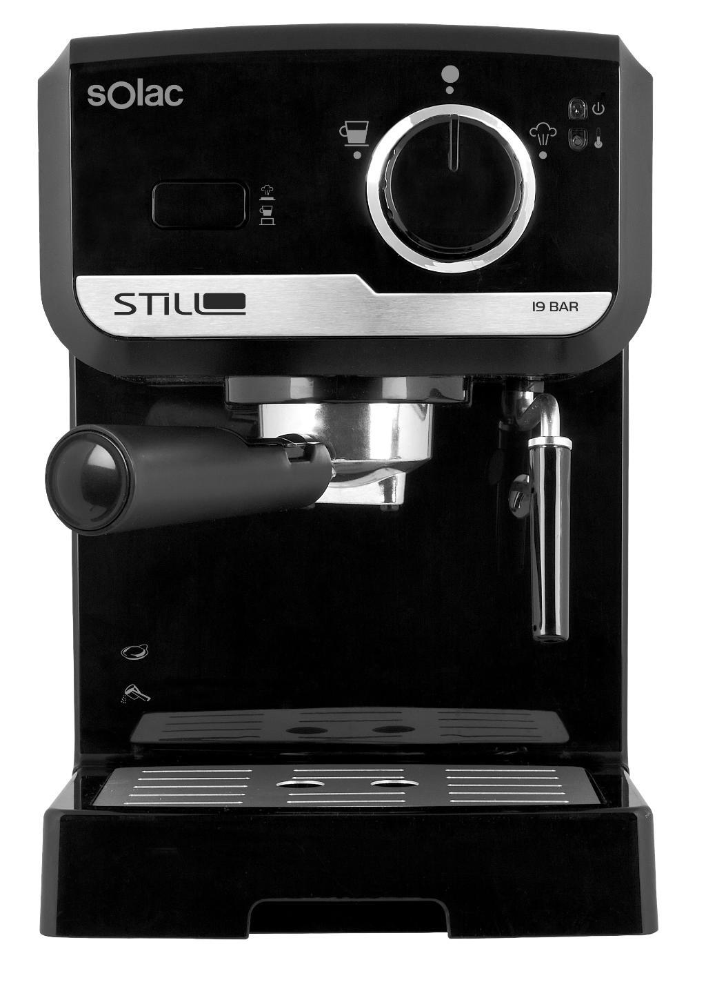 Cafetera Solac CE4493 Stillo Espresso - 19 Bares, 1.2 L, Molido/Monodosis, Vaporizador