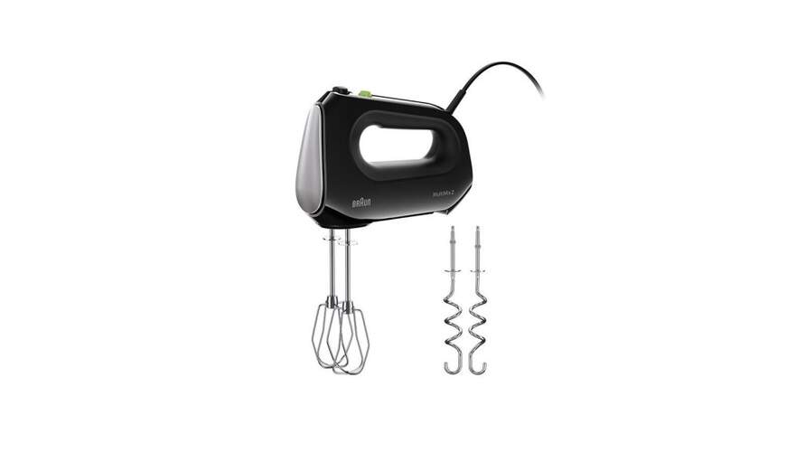 Batidora Amasadora Braun HM2110BK - 500 W, Ganchos, Batidor, 4 Velocidades, Negro