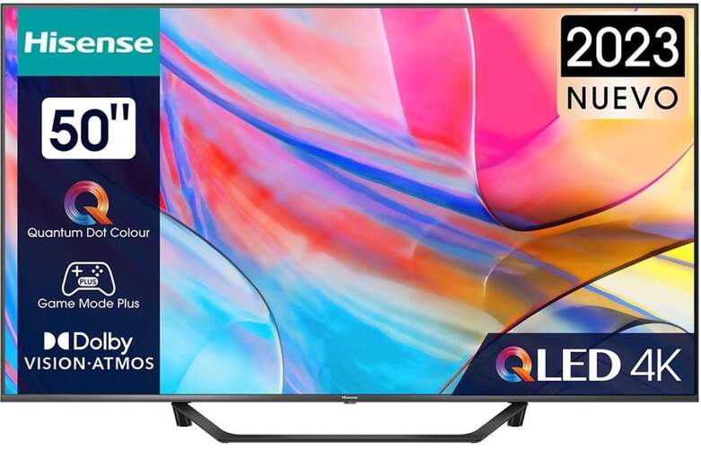 TV 50" QLED Hisense 50A7KQ - 4K, Smart TV, HDR10+, Dolby Vision/Atmos, Modo Juego, Smooth Motion