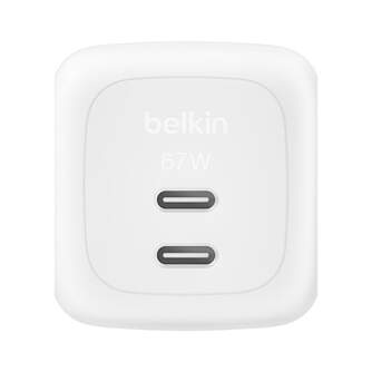 CARGADOR BELKIN 2XUSB C 65W GAN CARGA RAPIDA BLAN