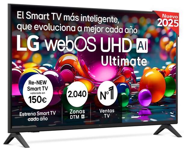 TV LG 43" D-LED 43UA75006LA - 4K Ultra HD, Alfa7, WebOS 2025, HDR10/HLG, Dolby Digital 20 W