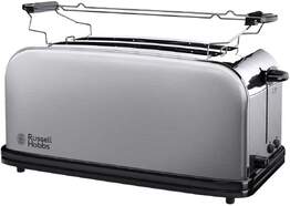 Tostador Russell Hobbs 23610-56 - 1600W, 2 Ranuras Largas, Accesorio Panecillos, Acero Inox