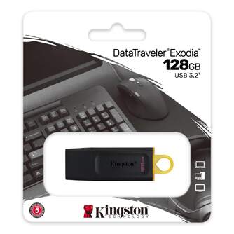 MEMORIA USB KINGSTON 128GB USB 3.2 EXODIA YELLOW