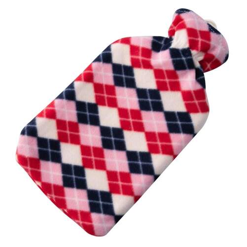 Bolsa de agua Supreme 49751 - Forro polar, 2 litros, diseño rombos rojos, blancos, azules y rosas