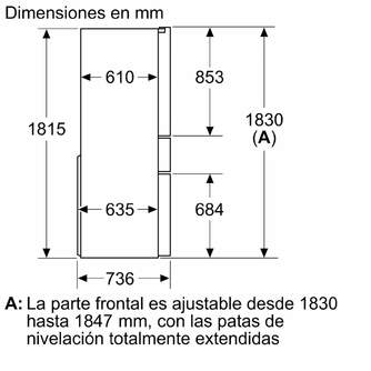 FRI. SIEMENS KF96RSBEA 183x90 FD NF NEGRO DSP.