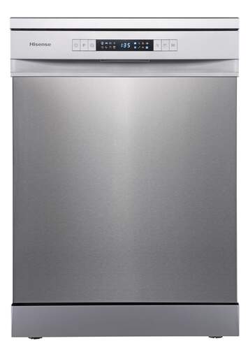 Lavavajillas Hisense HS623D10X - D, 7 programas, 14 servicios, 3ª bandeja, AquaStop parcial, Inox