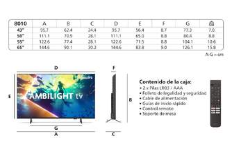 TV PHILIPS 43%%%quot; 43PUS8010 UHD SMART TV AMBILIGHT TV