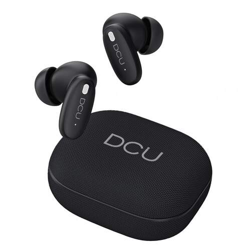Auriculares DCU CityEcho - Bluetooth 6.0, 10 m alcance, ANC + ENC, 20 h autonom&iacute;a, In-Ear, Negro