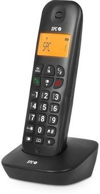 Tel&eacute;fono Inal&aacute;mbrico SPC 7300NS Air - Negro, Modo Eco, pantalla LCD &aacute;mbar, contestador autom&aacute;tico
