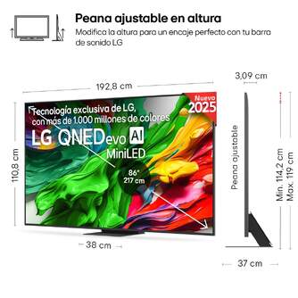 TV LG 86%%%quot; 86QNED86A6A UHD QNED EVO MINILED ALFA8
