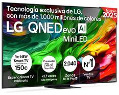TV LG 86" QNED MiniLED 86QNED86A6A - 4K Ultra HD, WebOS 25, Dolby Digital 20W, HDR10
