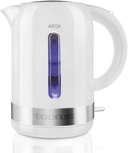 Hervidor Taurus Aroa - 2200 W, 1,7 Litros, Indicador Nivel de Agua, Blanco