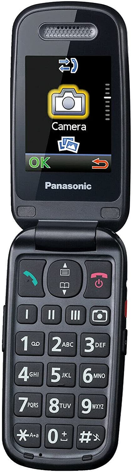 SeniorPhone Panasonic KX-TU456EX Rojo - Pantalla 2.4", Cámara