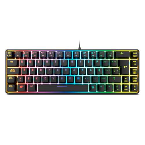 Teclado Krom Kalista - Luces LED RGB, Teclado de membrana, sin teclado num&eacute;rico