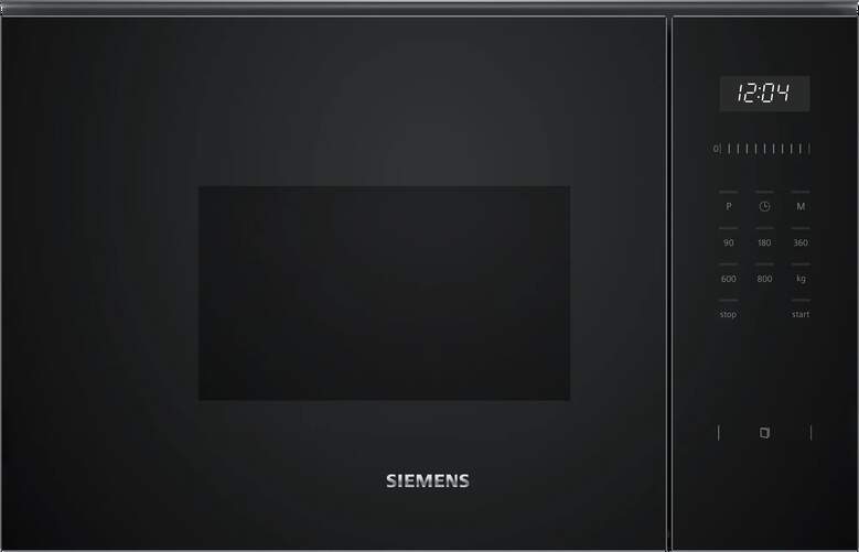 Microondas Siemens BF525LMB1 - 20 L, 800 W, 5 Potencias, Negro