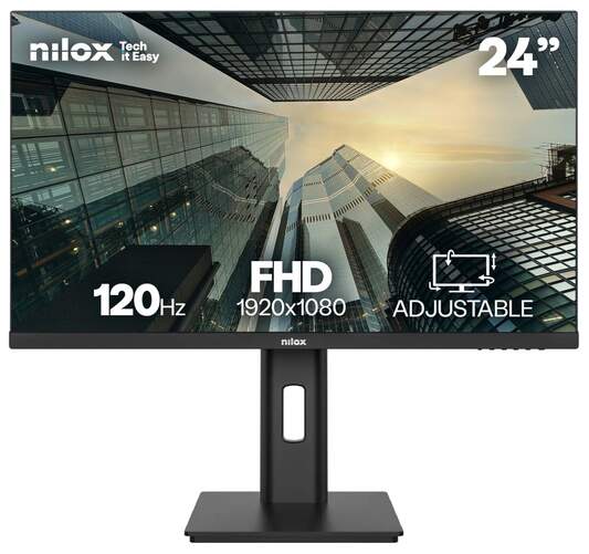 Monitor Nilox 24" NXM24REG1201 - Pantalla Full HD 120 Hz, base giratoria y ajustable, 4ms respuesta
