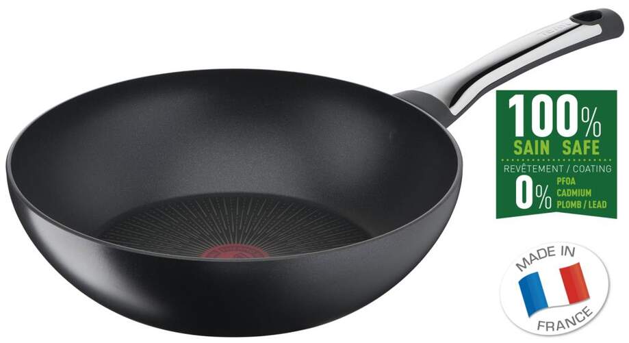 Sartén Wok Tefal Excellence 28cm G2691932 - Titanium Antirayaduras, Sin PFOA, Thermo-Signal