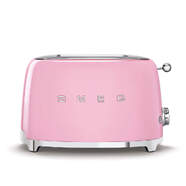 Tostadora Smeg TSF01PKEU - 2 ranuras cortas, 950 W, 6 intensidades, Rosa pastel