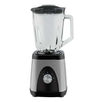 Batidora de Vaso Kuken 33696 - 1&#39;5 L, 1500 W, Cristal, 2 Velocidades + Pulse, Negro, Inox
