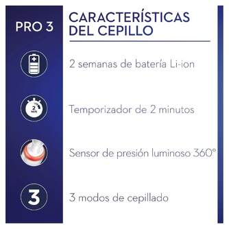 DENTAL ORALB PRO3 NEGRO  4RECAMBIOS CROSSACTION