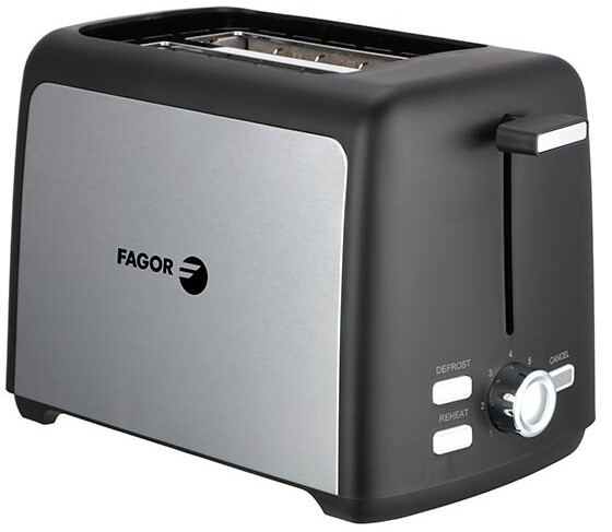 Tostador Fagor ToastPro 800W - 2 ranuras cortas, base antideslizante, 7 intensidades, descongelaci&oacute;n