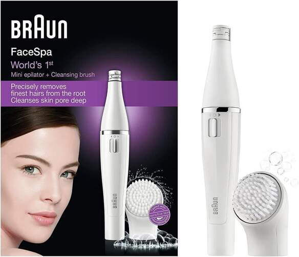 Depiladora facial Braun Face 810 - Sistema de depilación y limpieza facial 2 en 1