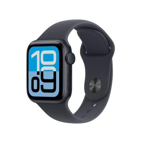 Apple Watch SE 3 Midnight - 1,57" OLED, GPS, Bluetooth 5.3, 18 h aut., correa goma M/L