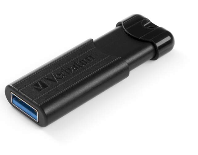 Memoria USB 3.0 Vervatim Pinstripe - 32 GB, USB Tipo A 3.2 gen 1, Negro