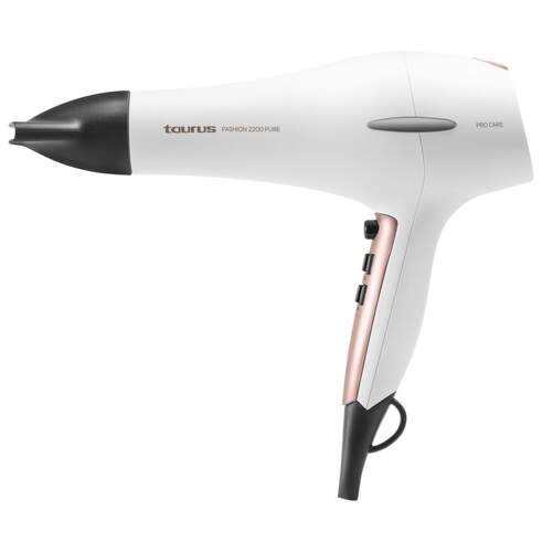 Secador Pelo Taurus Fashion 2000 Pure - 2200W, 2 Velocidades y 3 Temperaturas, Accesorios