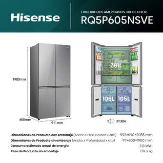 FRI. HISENSE RQ5P605NSVE 190x91 4P NF CRI INOX DSP
