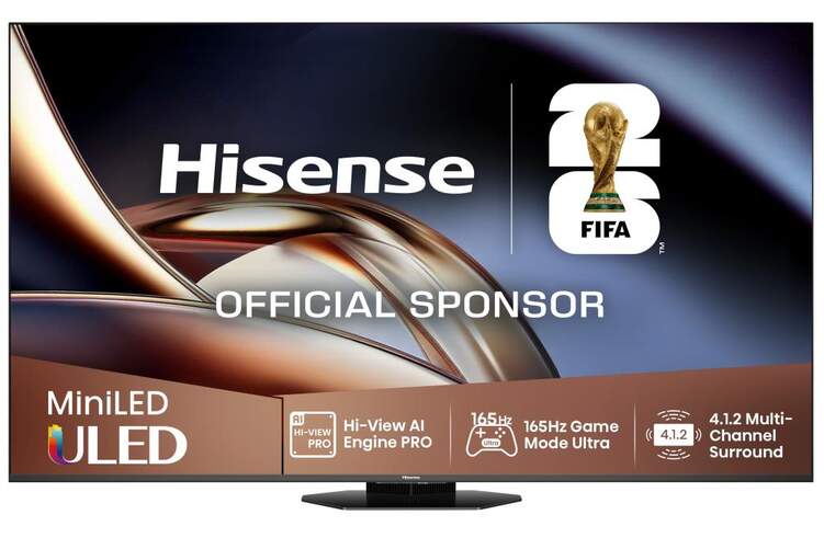 TV Hisense 55" MiniLED 55U8Q - 4K Ultra HD, Smart TV, 165 Hz, 80 W RMS, HDR10+ Adaptive