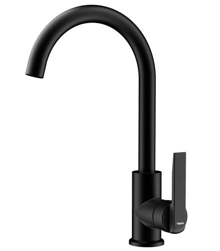 Grifo Teka IN915 53915620N - Monomando, Aireador anticalc&aacute;reo, Ca&ntilde;o alto, Negro