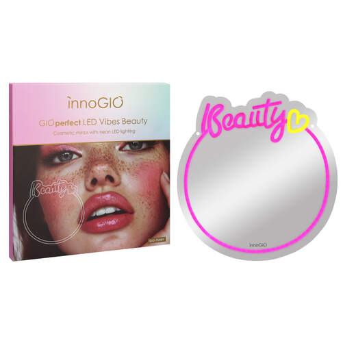 Espejo InnoGIO 759BY Beauty - Espejo cosm&eacute;tico con luz LED y cable USB integrado