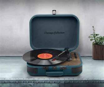 GIRADISCOS ESTEREO MUSE MT-201OB AZUL/MADERA BT