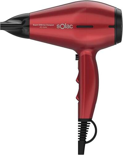Secador Solac SP7154 Expert - 2400 W, Iónico, Difusor, Rojo