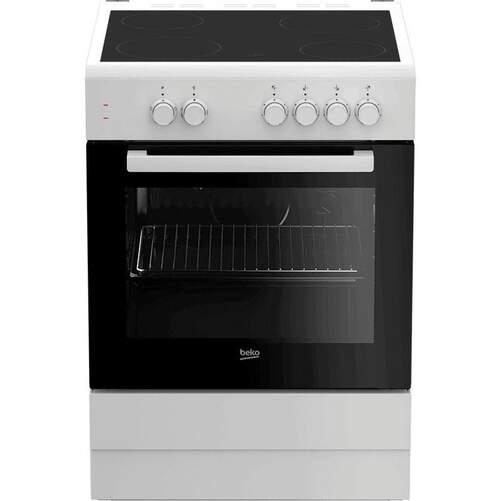 Cocina Eléctrica Beko FSS67000GW - 4 Zonas Vitrocerámicas, 60x60cm, SteamShine, Horno 71L